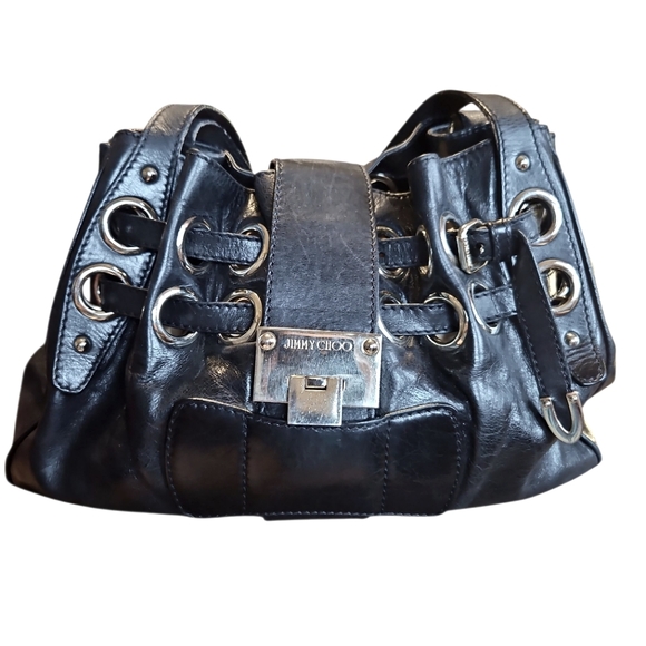 Jimmy Choo Ramona Black Leather Tote With Silver Accent - Picture 1 of 8